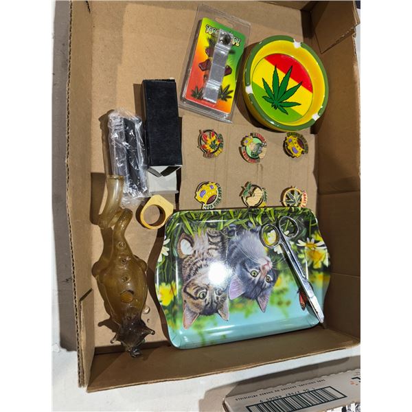 Smoking related items, pins, and other items