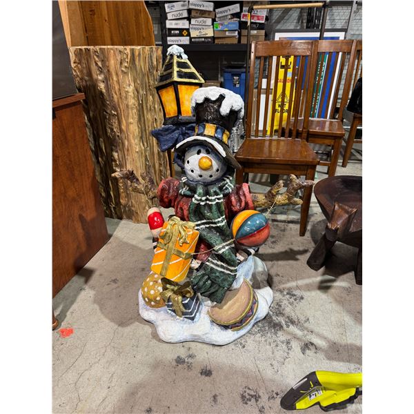 Snowman decor measures 37 inches tall