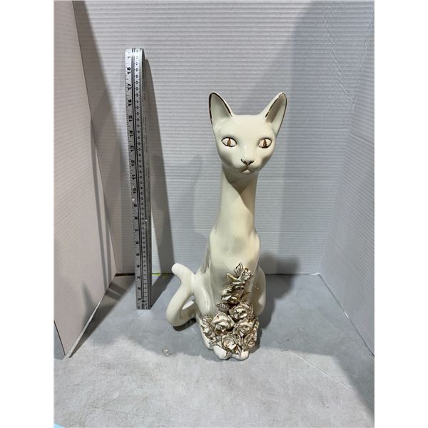 Tall, ceramic cat vase