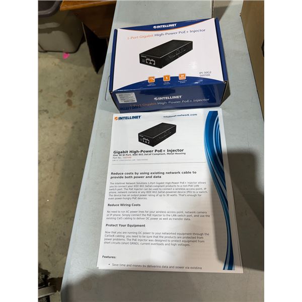 Ee INTELLINET one port gigabit high power POE plus injector