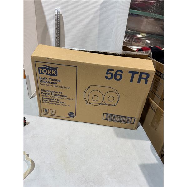 Bathroom tissue dispenser twin Jambo roll