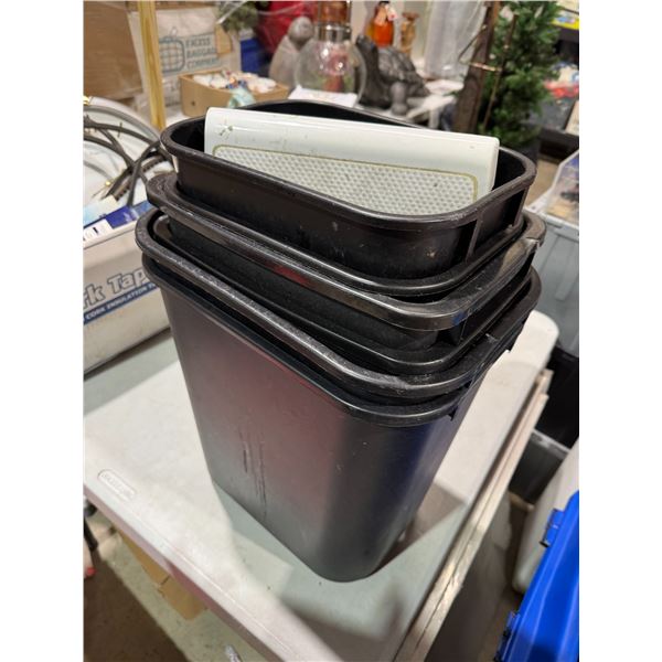 Waste baskets and scale