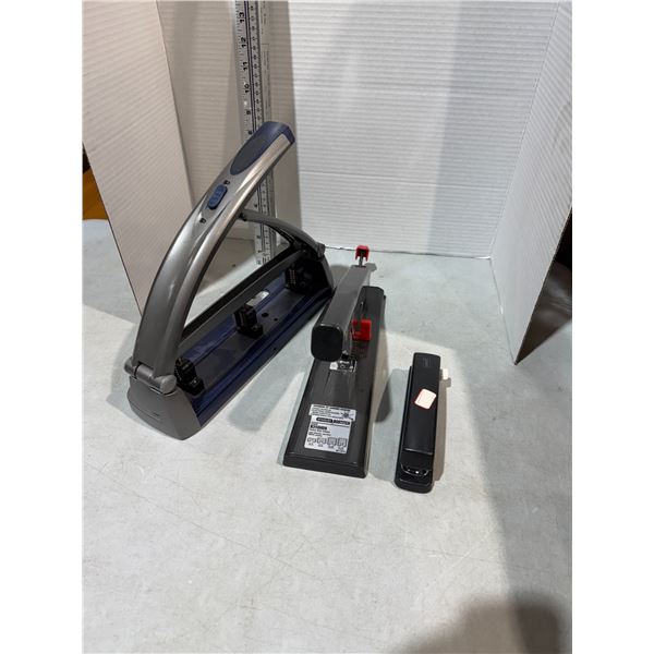 Hole punch and stapler