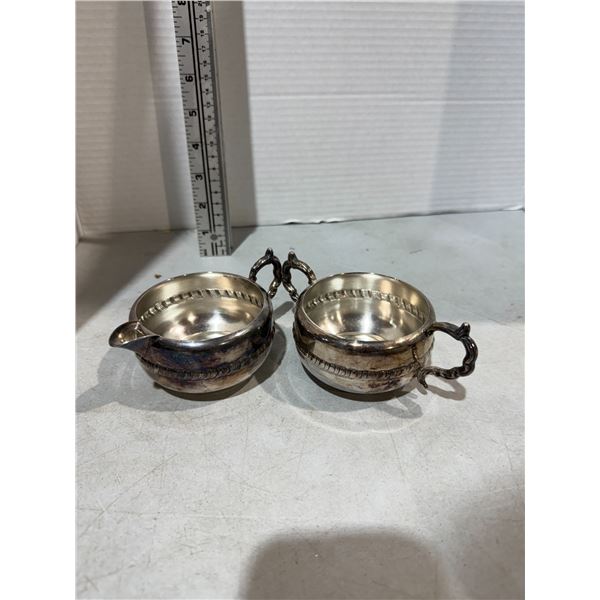 Silver plate, condiment dishes