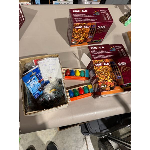 Christmas lights one box has 201 box has 100 and other lightbulbs