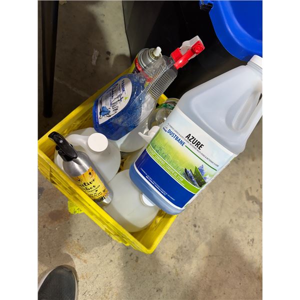 Assorted cleaning products, assorted fullness,