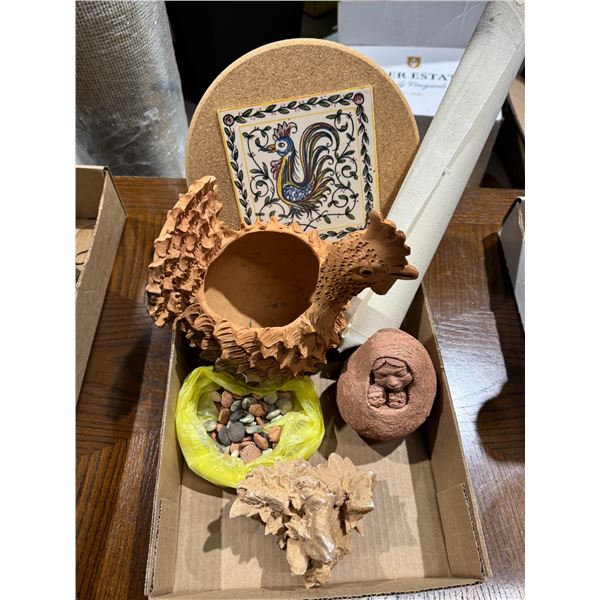 Home decor and stones rooster items
