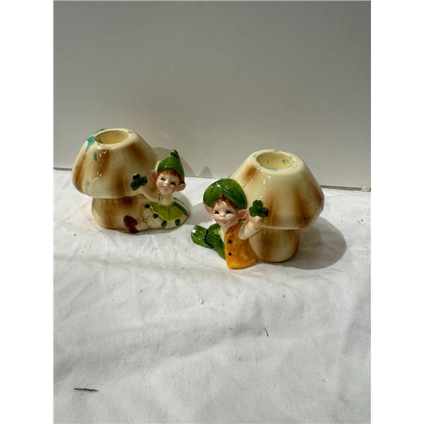 GORHA M made in Japan Candle Holder chip on 1 foot