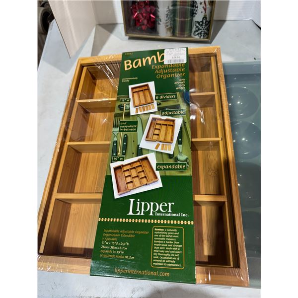 Bamboo expandable organizer