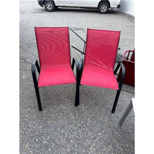Pair of stacking chairs