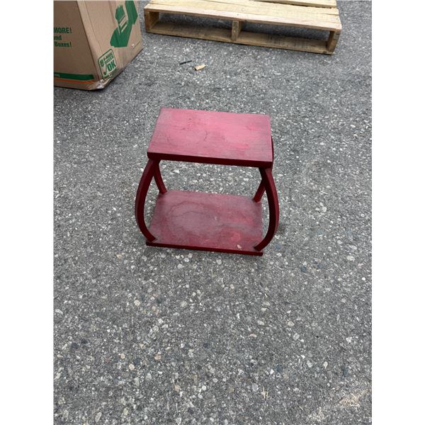 Little red metal stand