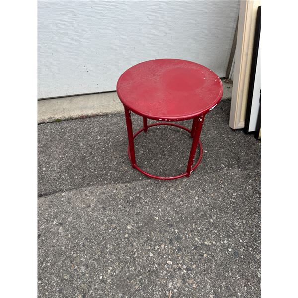 Little red metal stand