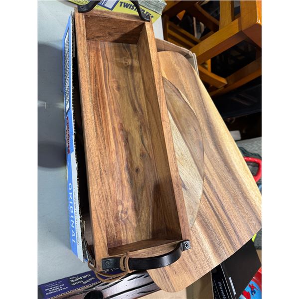 Wood boards and tray
