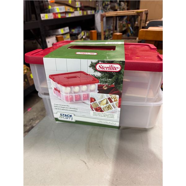 Stereo light stack and carry adjustable dividers two layer ornament box