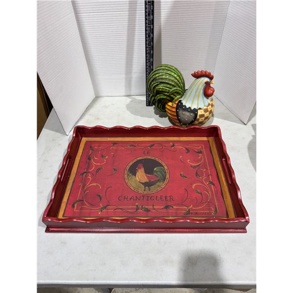 Rooster tray and decor