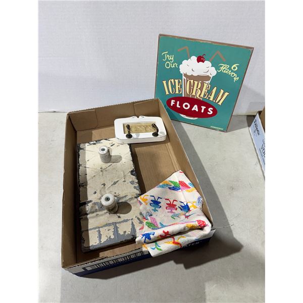 Ice cream float, sign, and other home decor
