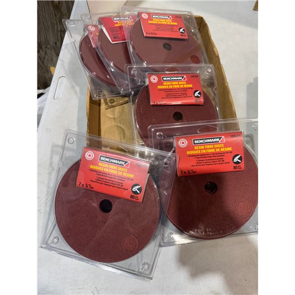Six packs benchmark resin fiber discs 7 x 7/8"