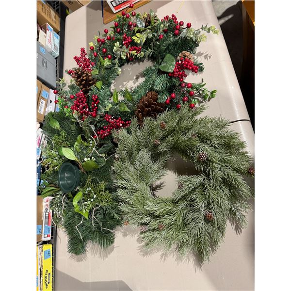 Centerpiece, greens and wreath