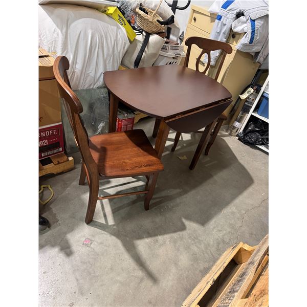 Drop side table and two chair