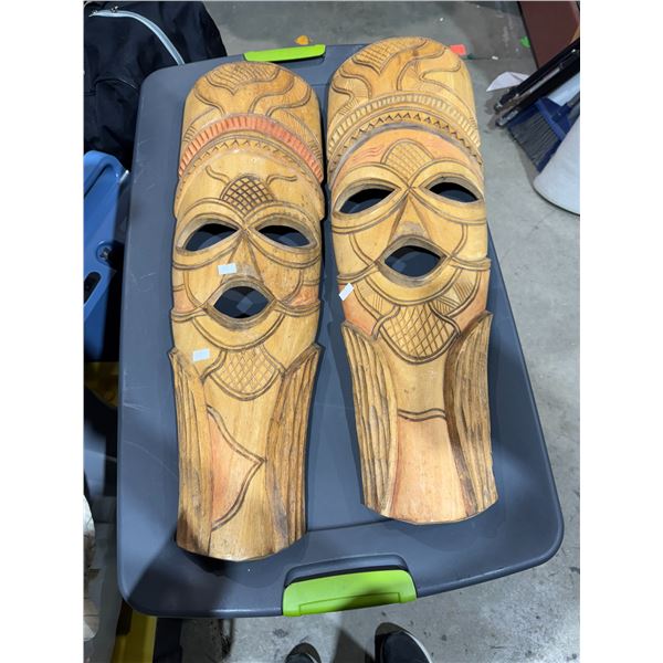 Large carved wood masks