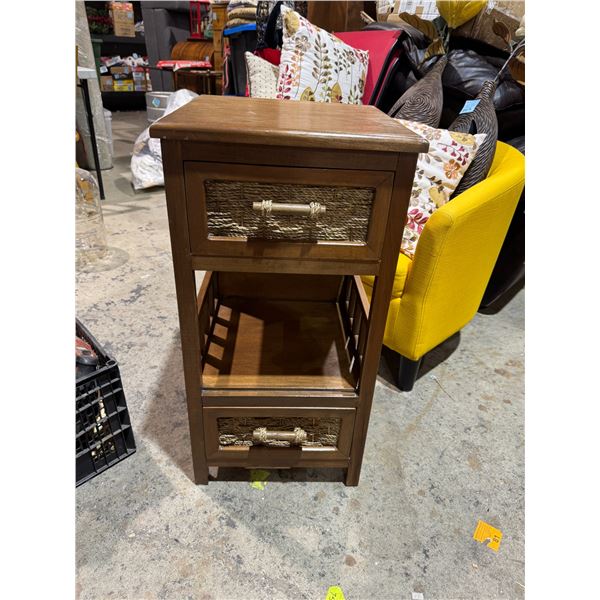 Side table measures 16" x 16" x 31 1/2" tall