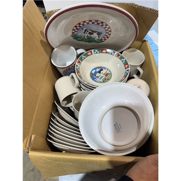 Gibsons cow themed dishware