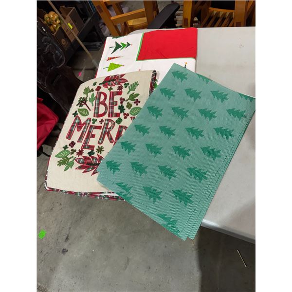 Assorted linens, Christmas