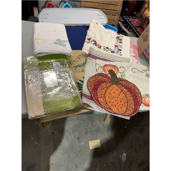 Assorted linens, butterfly elephant pumpkins