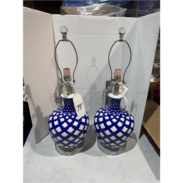 Pair of table lamps no shades