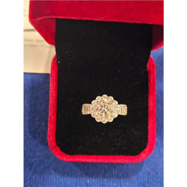 2.00ct moissanite baguette style ring- Size 6. See description