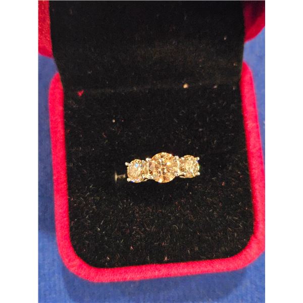 2.00ct moissanite champagne color ring- Size 6.25. See description