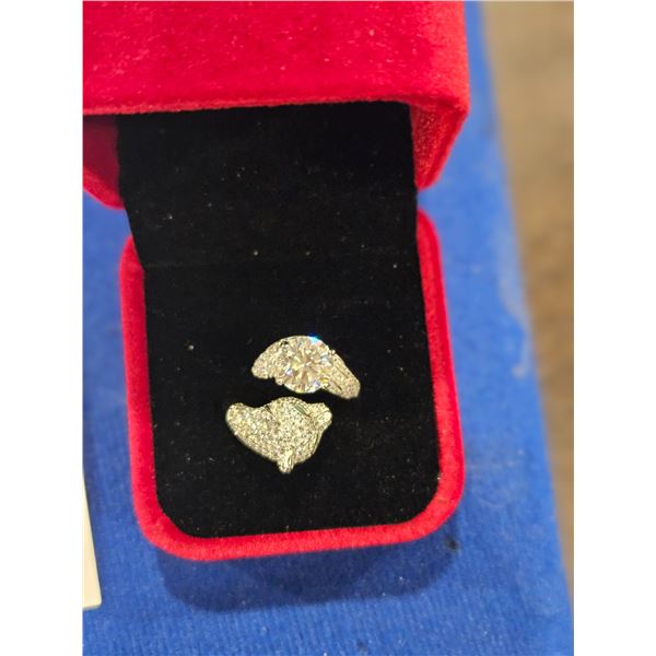 2.00ct Moissanite Panther ring- adjustable size. See description