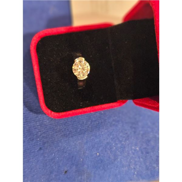 3.00ct moissanite bezel ring- Size 6.75. See description