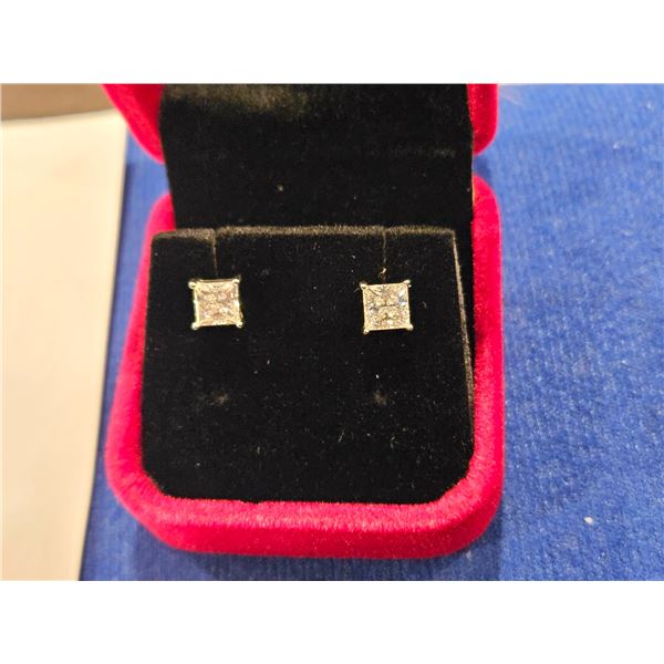 2.00ct princess cut moissanite earrings- see description