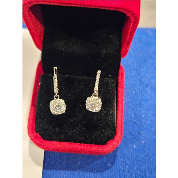 1.00ct moissanite dangle earrings- see description
