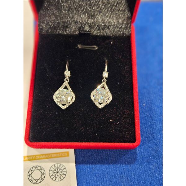 4.00ct tear drop dangle moissanite earrings- see descirtion