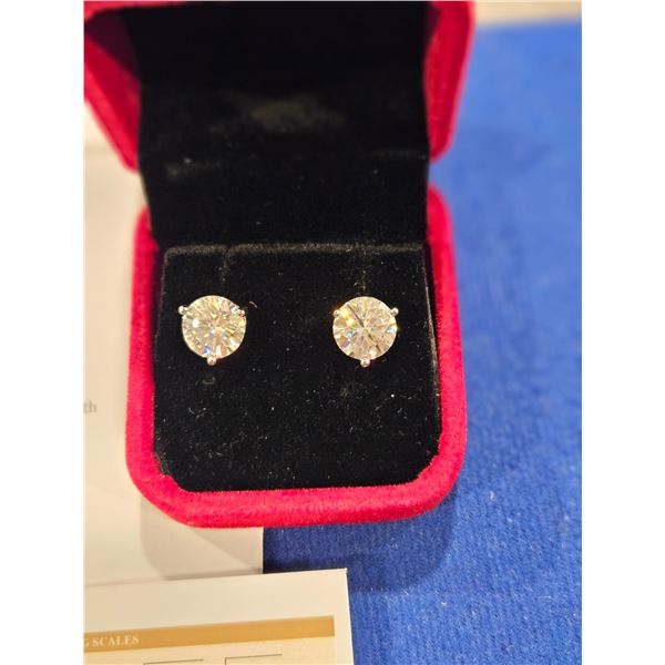 6.00 moissanite earrings- see description