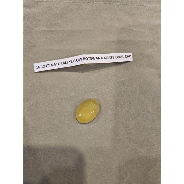 16.12ct Natural Yellow Botswana Agate Oval cab