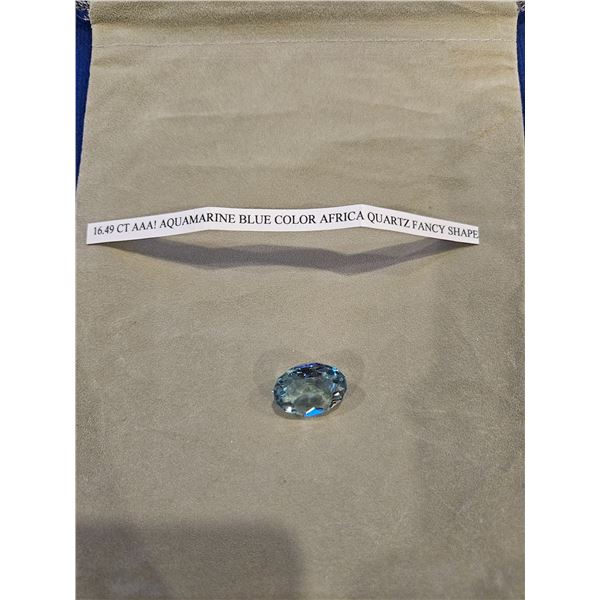 16.49Ct AAA Aquarmarine Blue color africa quartz fancy shape