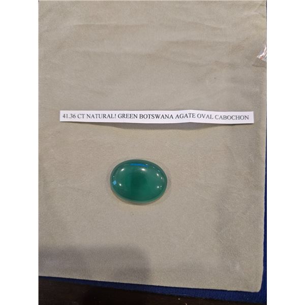 41.36ct Natural green botswana agate oval cabochon