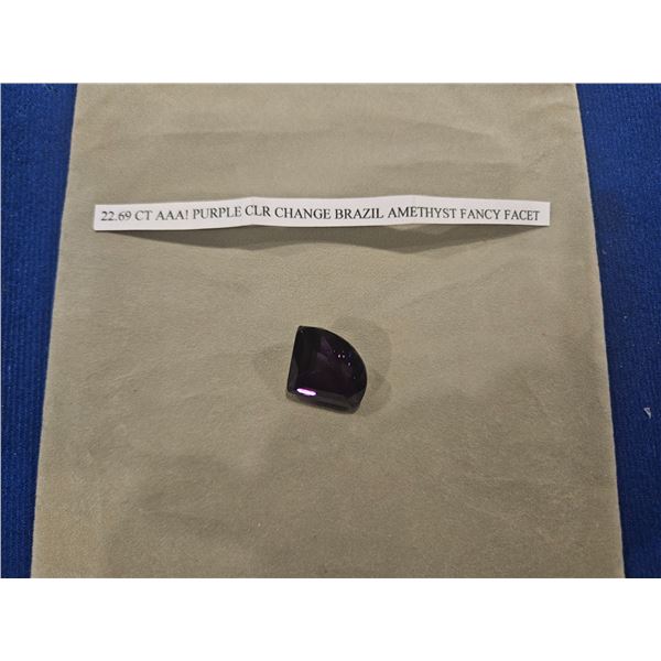 22.69ct AAA Purple clr change brazil ameythst fancy facet