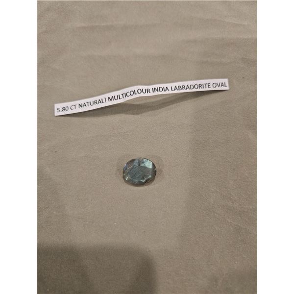 5.80ct Narutal Mulitcolor India Labradorite Oval