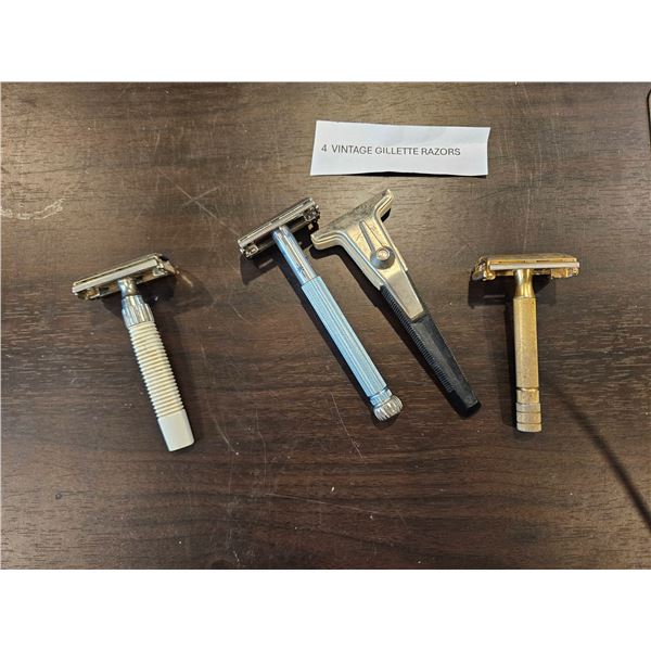 4 vintage gillette razors