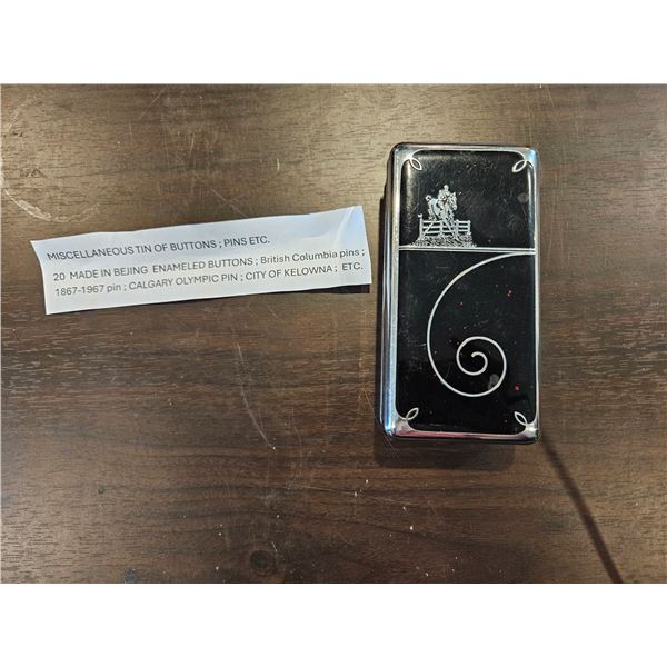 Misc tin of buttons & Pins etc..