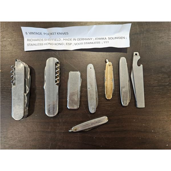 8 vintage pocket knives