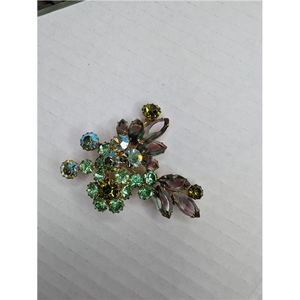 Green Crystal Brooch