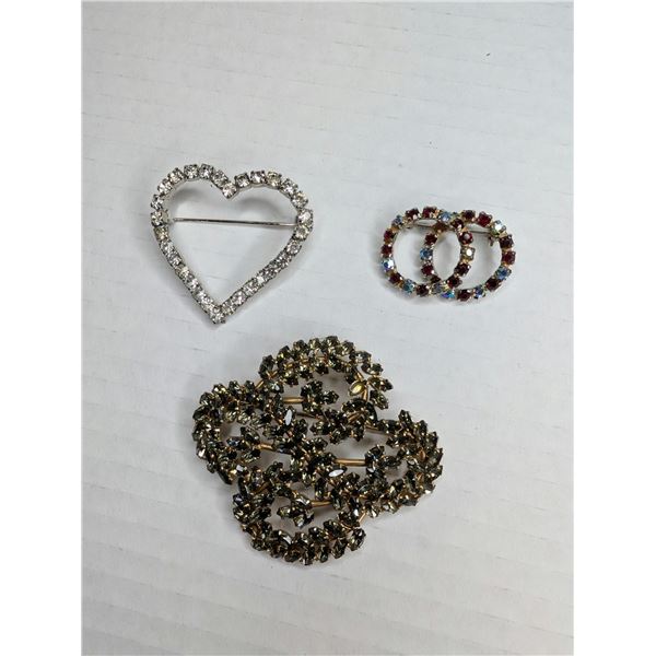 Trio of Vintage Brooches