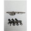 Image 2 : Two Sterling Silver Pins - Horses and Fishing
