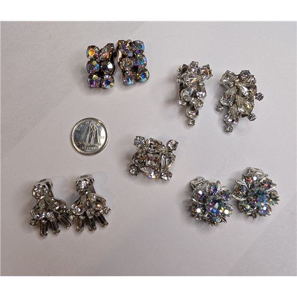 Vintage lot clip-on earrings - (Weiss) 9 pcs total