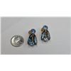 Image 1 : Blue Crystal vintage clip-on earrings *matching brooch lot 